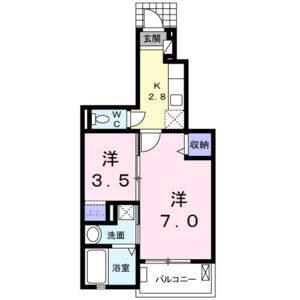 1K 間取り図