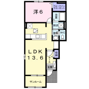 1LDK 間取り図