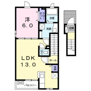 1LDK 間取り図