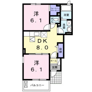 2DK 間取り図