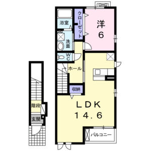 1LDK 間取り図