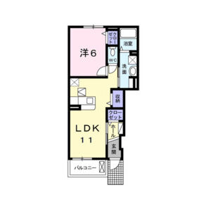 1LDK 間取り図