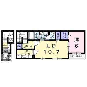 1LDK 間取り図
