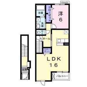 1LDK 間取り図