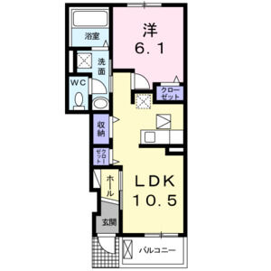 1LDK 間取り図