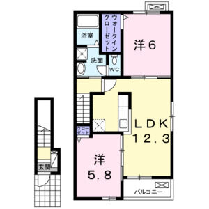 2LDK 間取り図