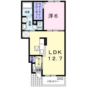 1LDK 間取り図