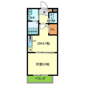1DK 間取り図