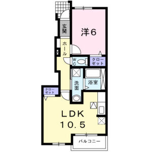 1LDK 間取り図