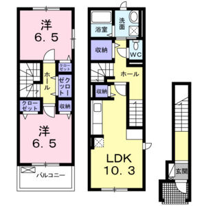 2LDK 間取り図