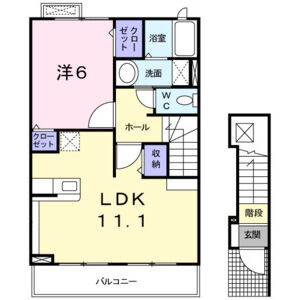 1LDK 間取り図