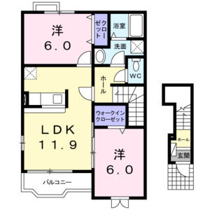 2LDK 間取り図