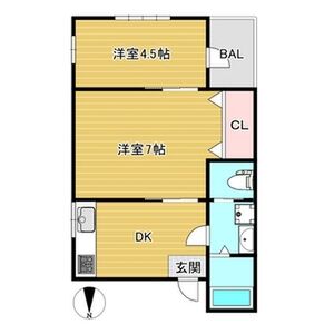 2DK 間取り図