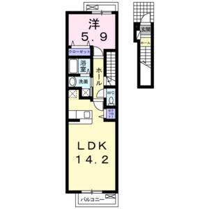 1LDK 間取り図