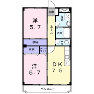 2DK 間取り図