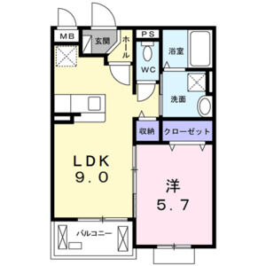 1LDK 間取り図