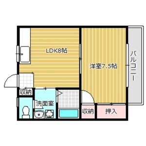 1LDK 間取り図