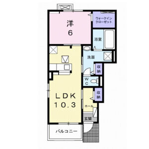 1LDK 間取り図