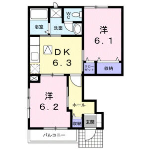2DK 間取り図