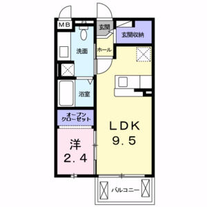 1LDK 間取り図