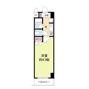 1K 間取り図