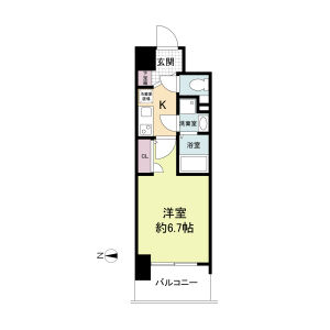 1K 間取り図