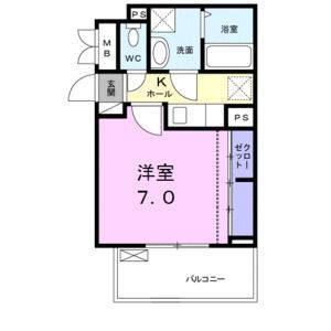 1K 間取り図