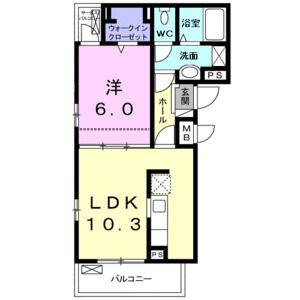 1LDK 間取り図