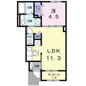 1LDK 間取り図