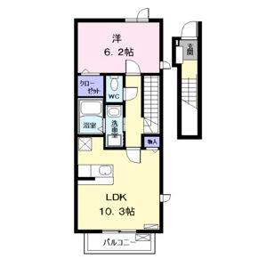 1LDK 間取り図