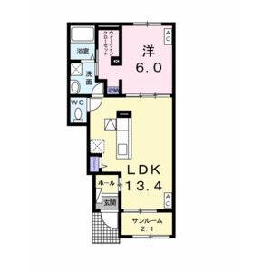 1LDK 間取り図