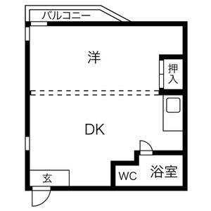 1DK 間取り図
