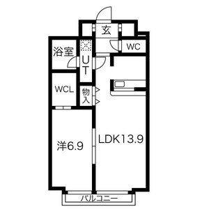 1LDK 間取り図