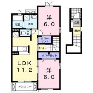 2LDK 間取り図