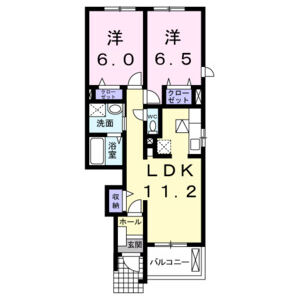 2LDK 間取り図
