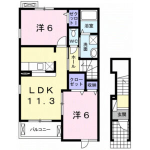 2LDK 間取り図