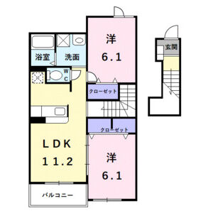2LDK 間取り図