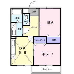2DK 間取り図