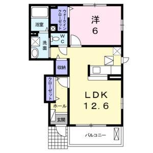 1LDK 間取り図