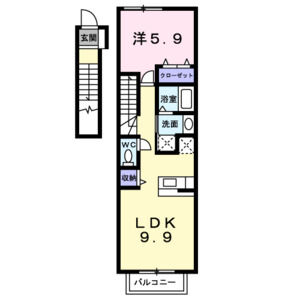 1LDK 間取り図