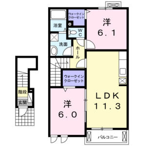 2LDK 間取り図