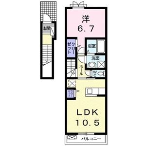 1LDK 間取り図
