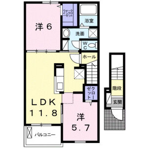 2LDK 間取り図