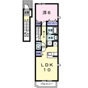 1LDK 間取り図