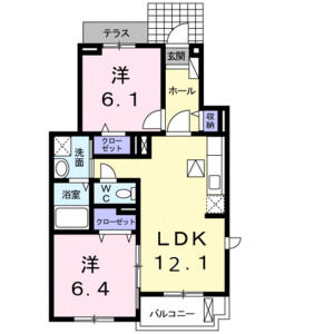 2LDK 間取り図