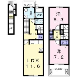 2LDK 間取り図