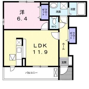 1LDK 間取り図