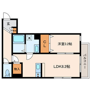 1LDK 間取り図