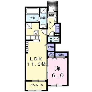 1LDK 間取り図
