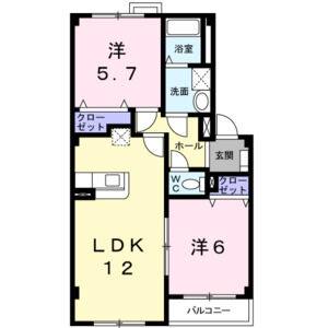 2LDK 間取り図
